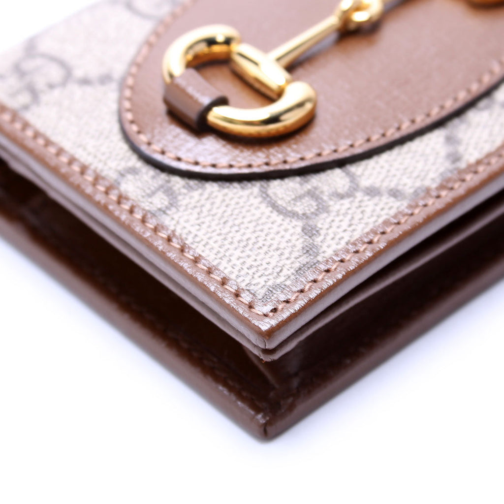 621887 Horsebit 1955 GG Supreme Card Case Brown