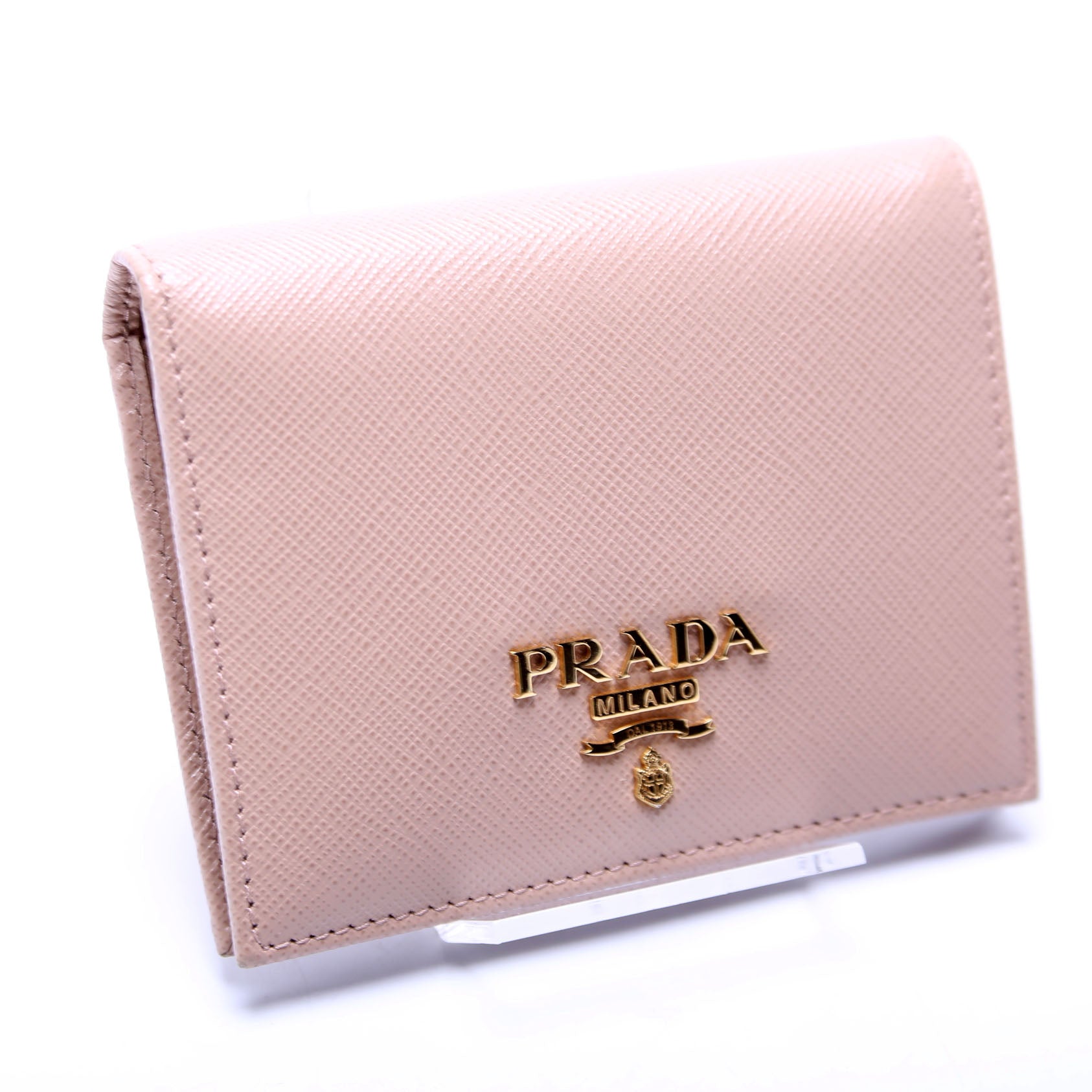 Saffiano Small Wallet With Coin Pouch 1MV204 Beige