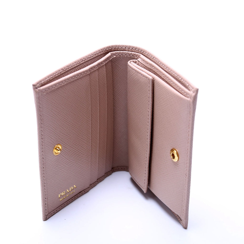Saffiano Small Wallet With Coin Pouch 1MV204 Beige