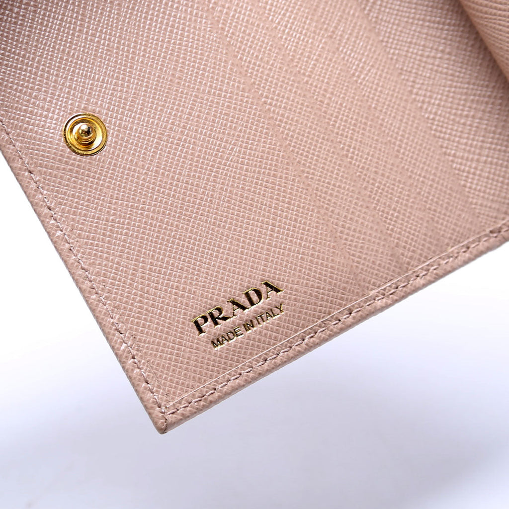Saffiano Small Wallet With Coin Pouch 1MV204 Beige