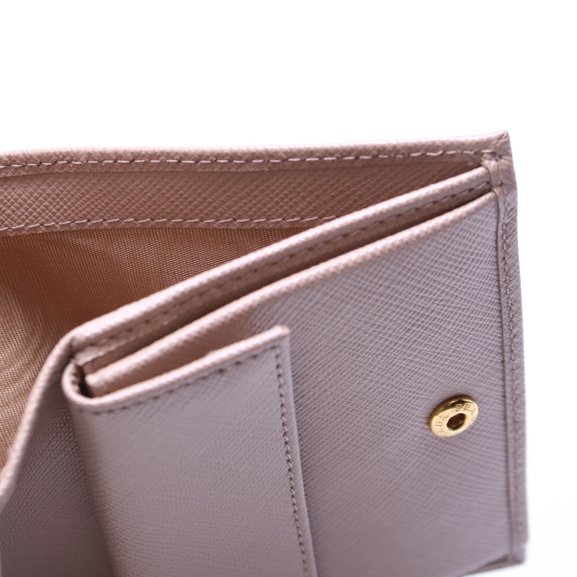 Saffiano Small Wallet With Coin Pouch 1MV204 Beige