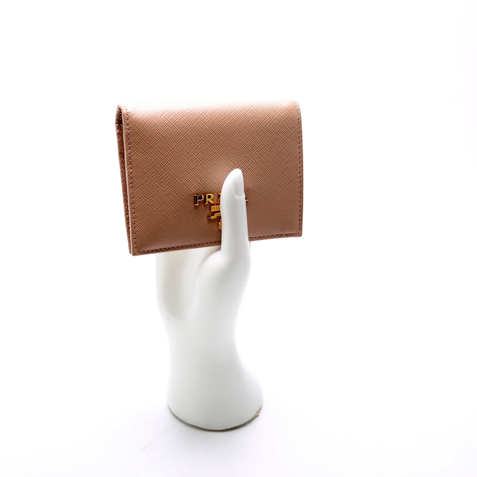 Saffiano Small Wallet With Coin Pouch 1MV204 Beige