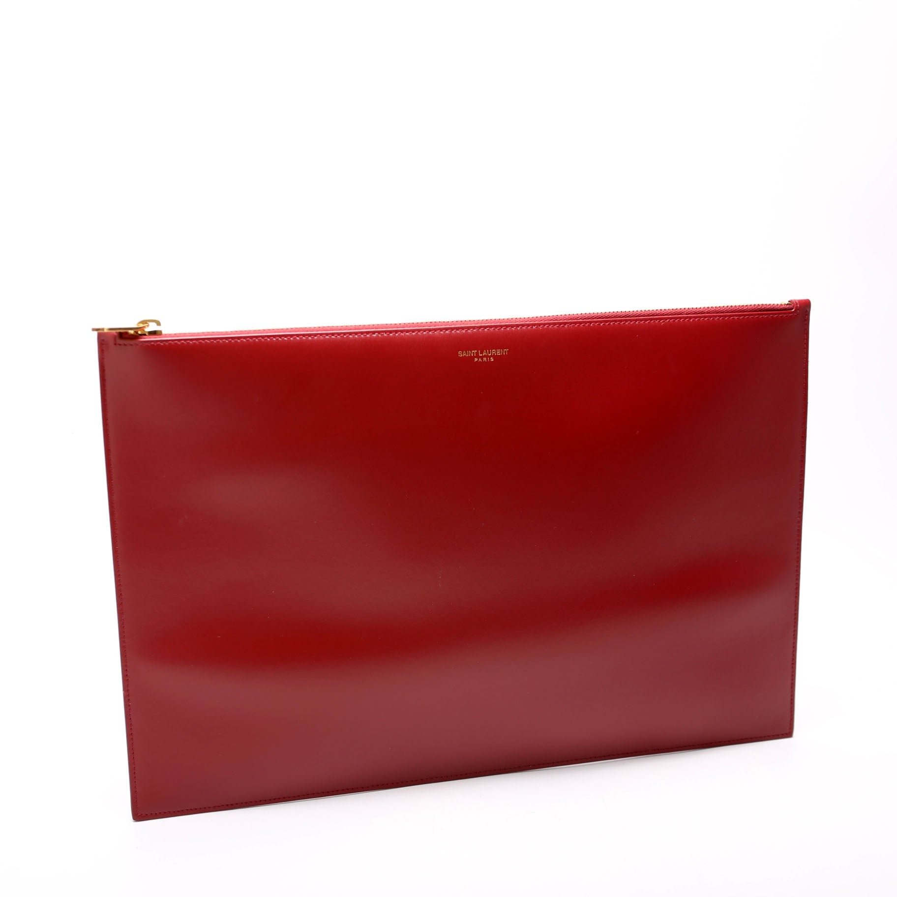 635100 Zip Clutch Large Smooth Leather
