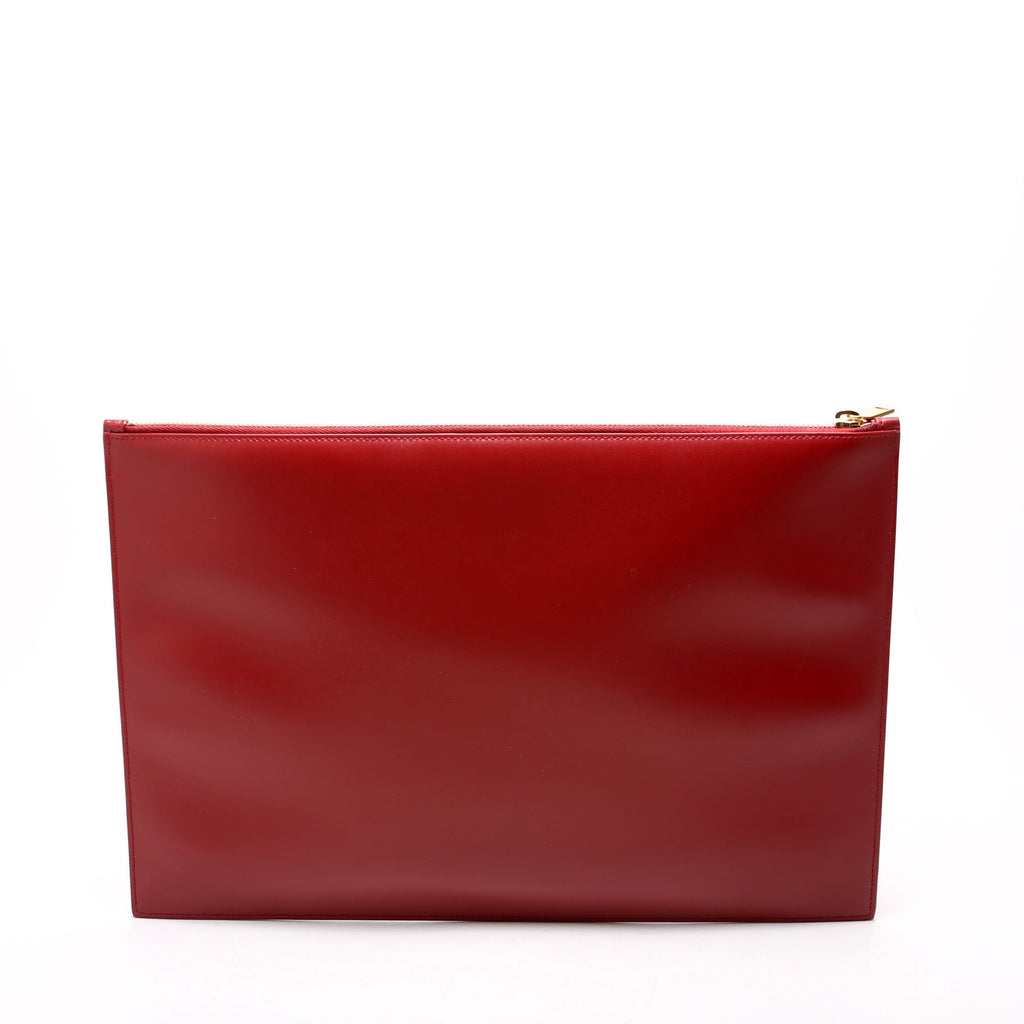 635100 Zip Clutch Large Smooth Leather