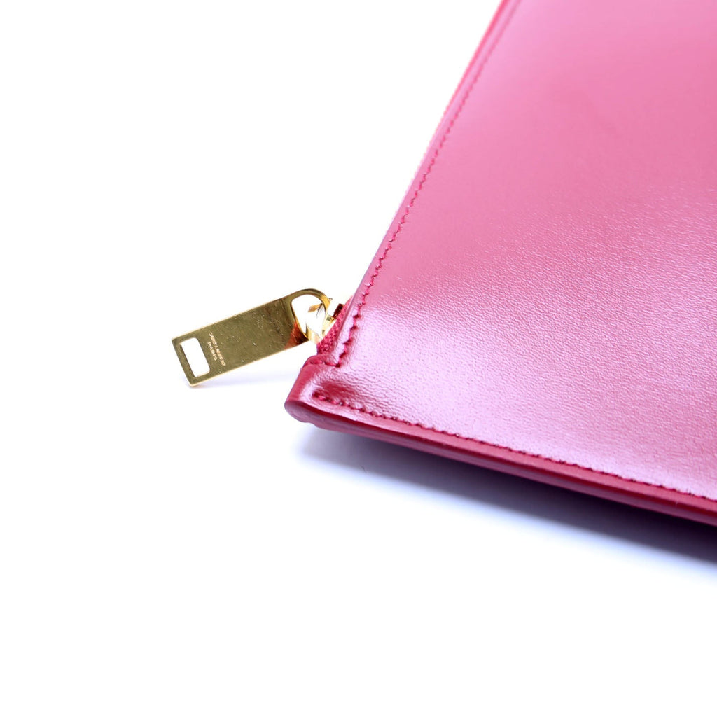 635100 Zip Clutch Large Smooth Leather
