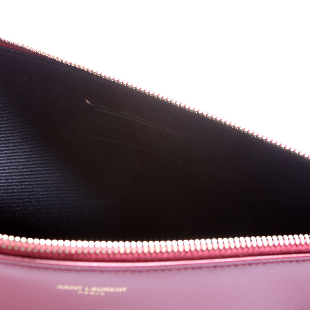635100 Zip Clutch Large Smooth Leather