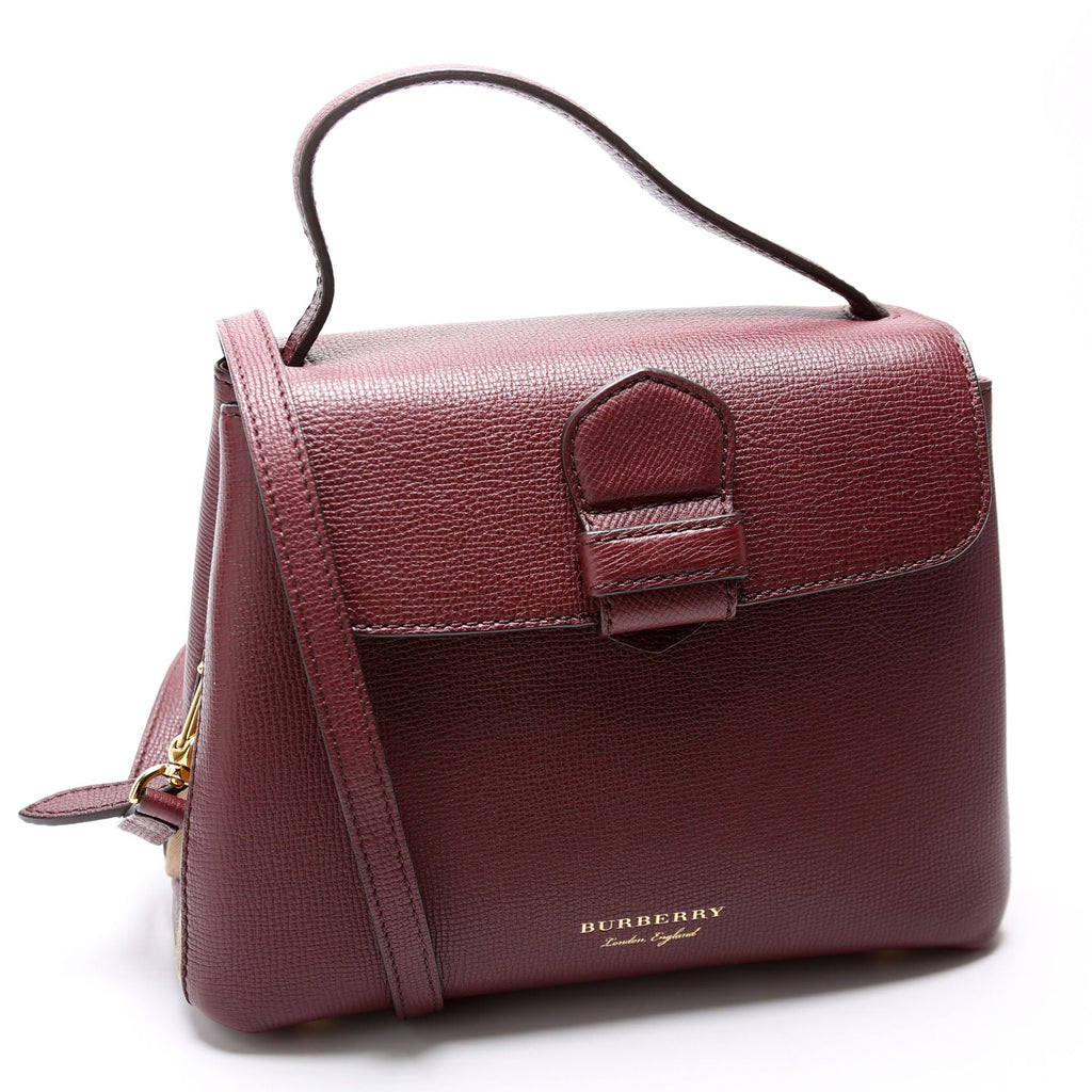 4061171 Camberley House Check/Leather Top Handle Burgundy