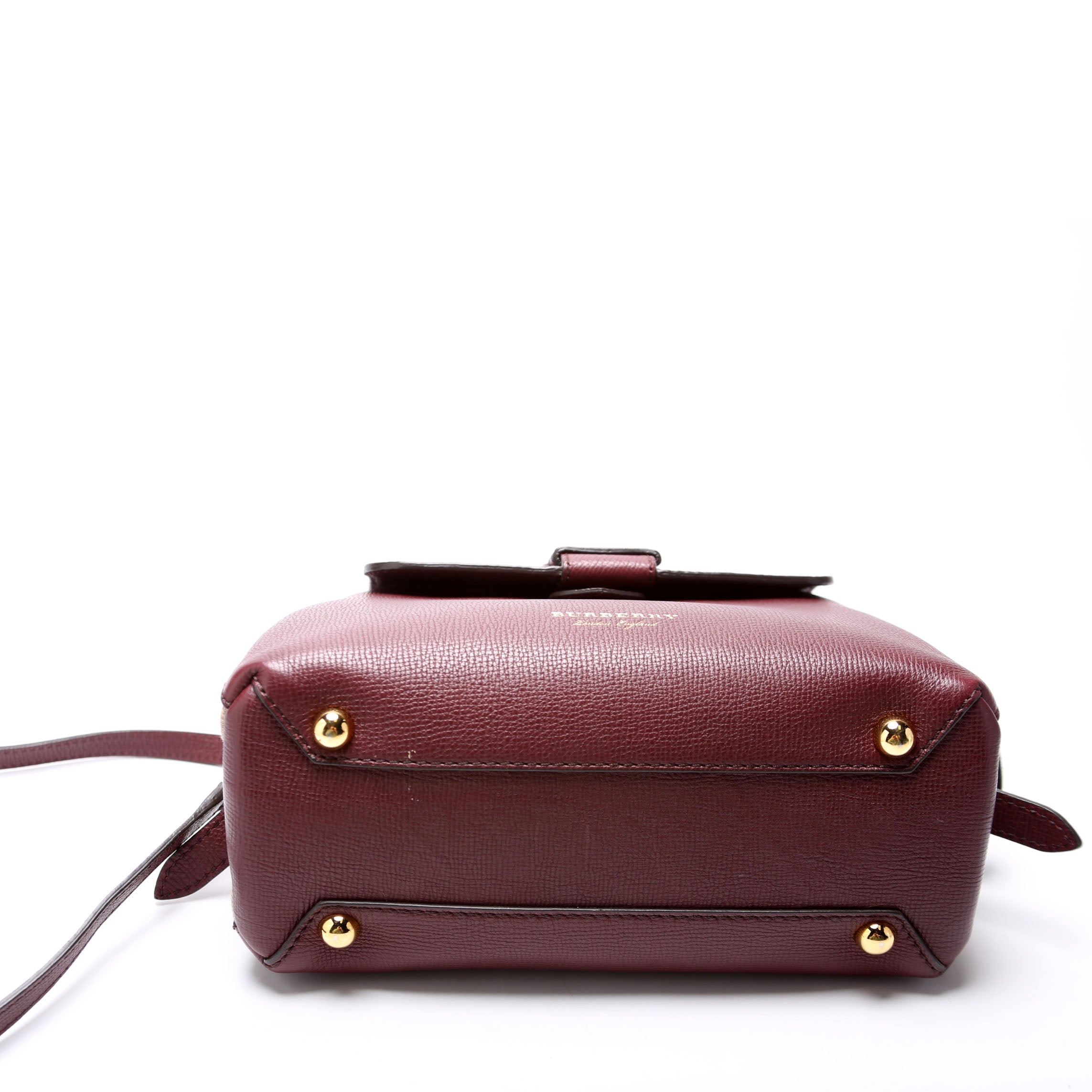 4061171 Camberley House Check/Leather Top Handle Burgundy