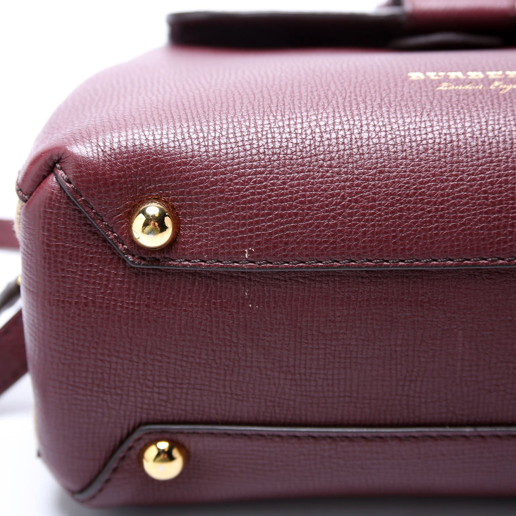 4061171 Camberley House Check/Leather Top Handle Burgundy