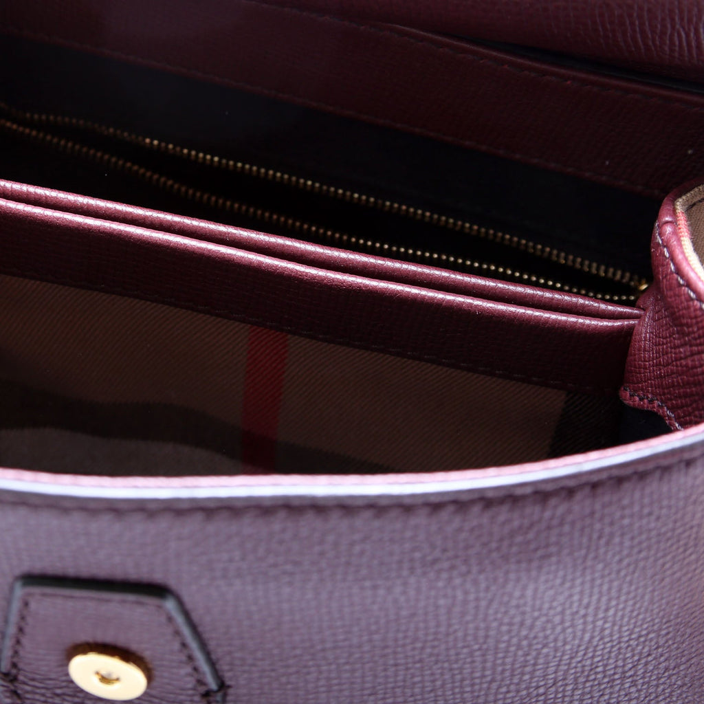 4061171 Camberley House Check/Leather Top Handle Burgundy