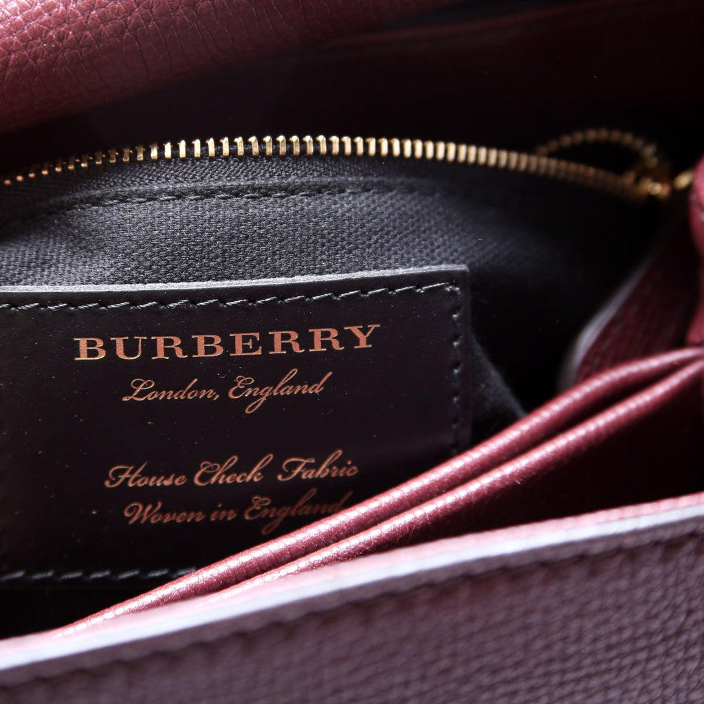 4061171 Camberley House Check/Leather Top Handle Burgundy