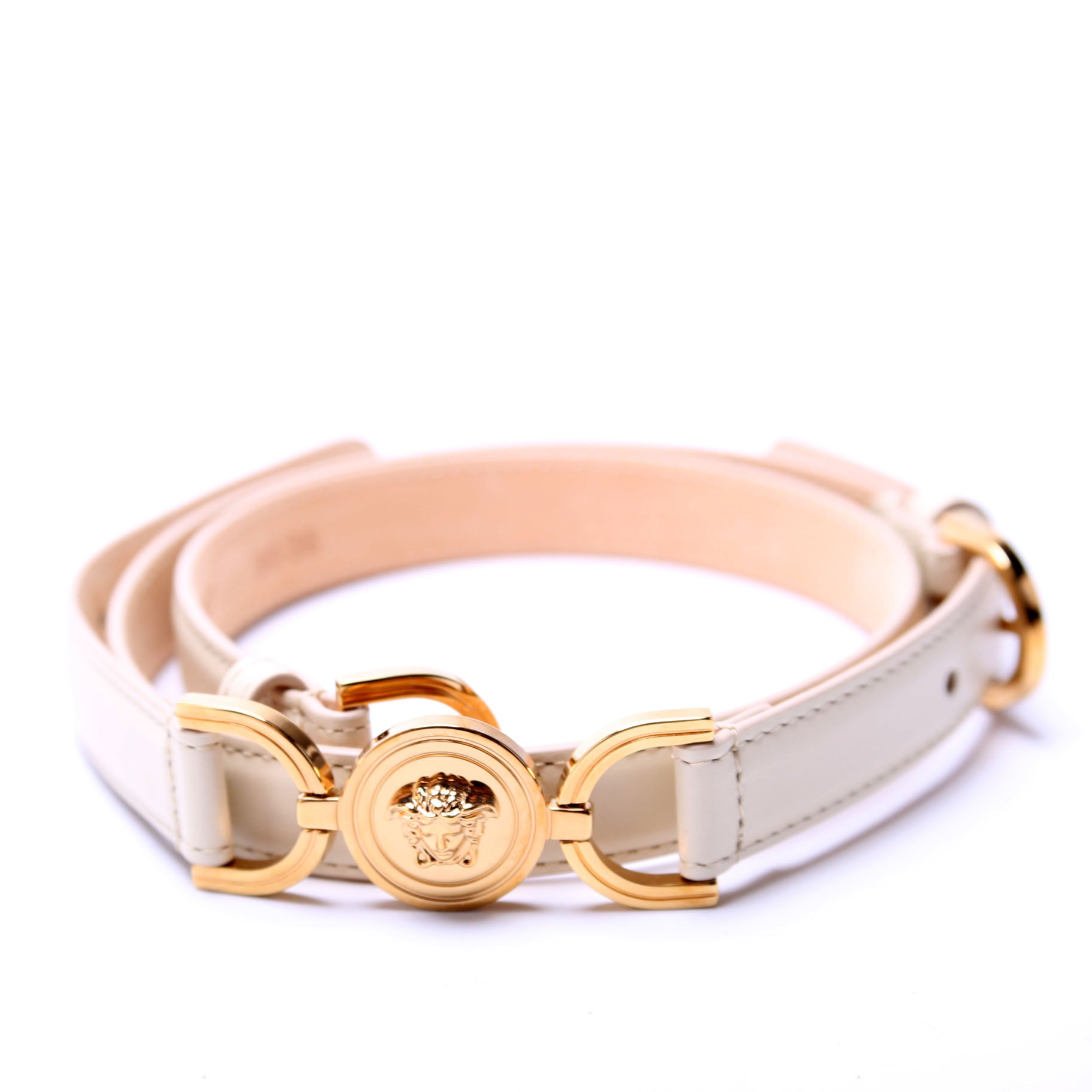 1014415 Medusa 95' Thin Belt Size 90/36 Cream