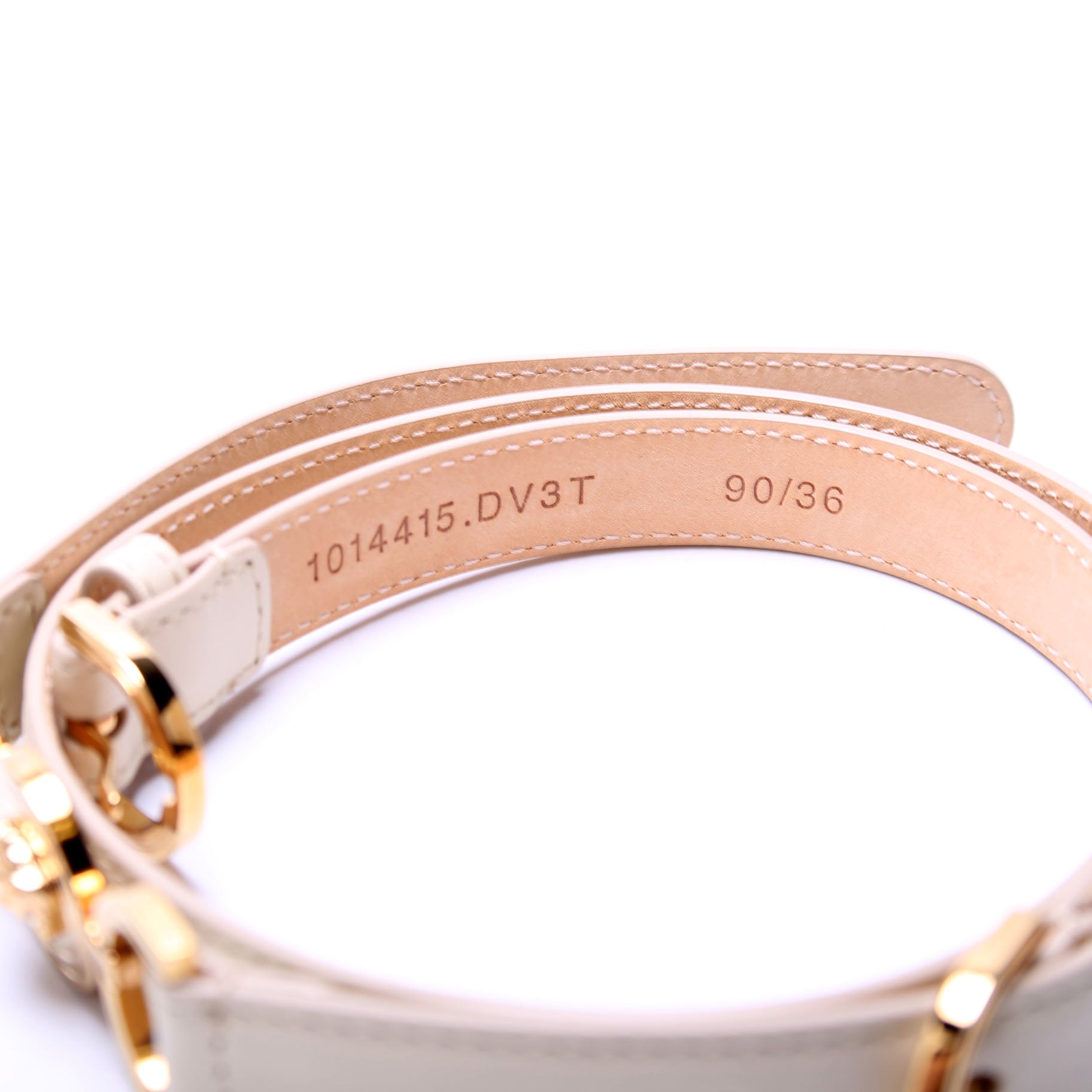 1014415 Medusa 95' Thin Belt Size 90/36 Cream