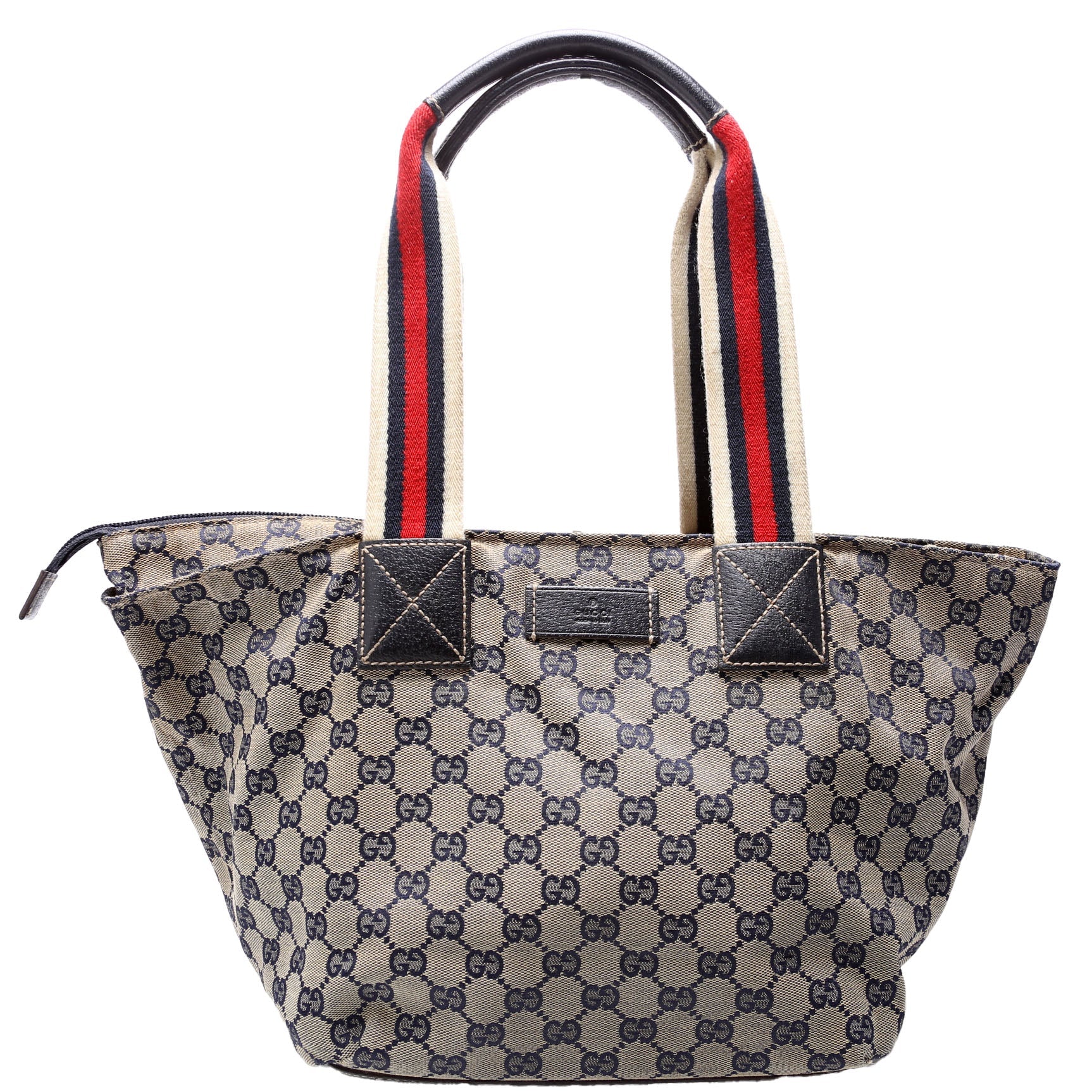 131230 GG Canvas Web Bucket Tote