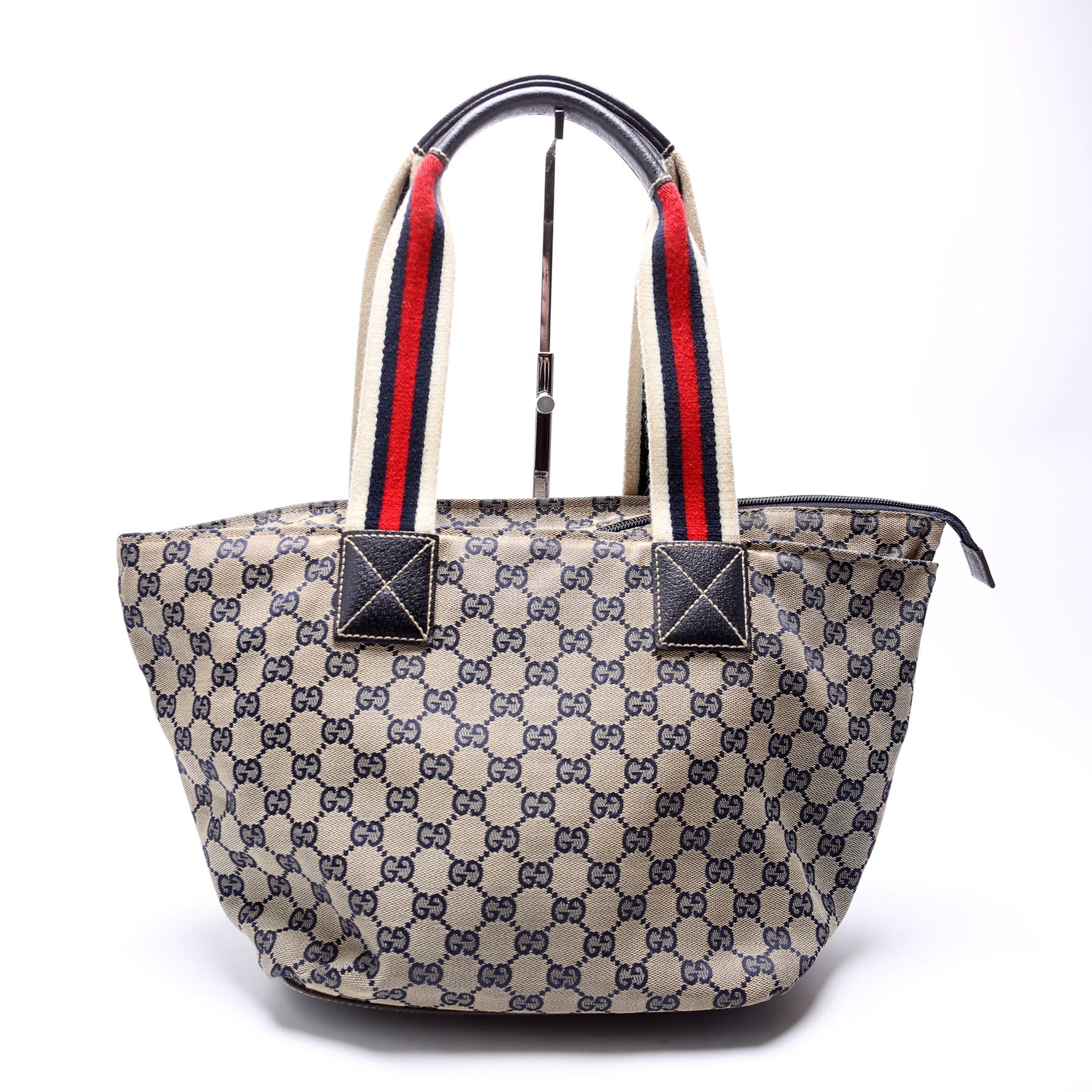 131230 GG Canvas Web Bucket Tote