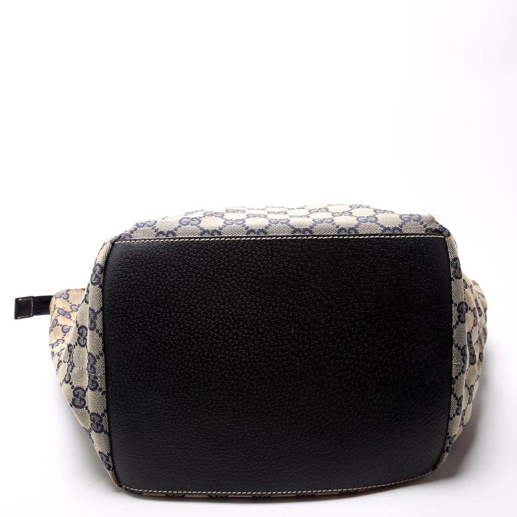 131230 GG Canvas Web Bucket Tote