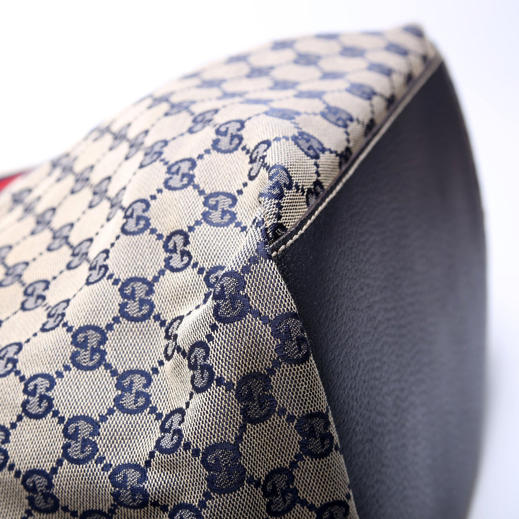 131230 GG Canvas Web Bucket Tote