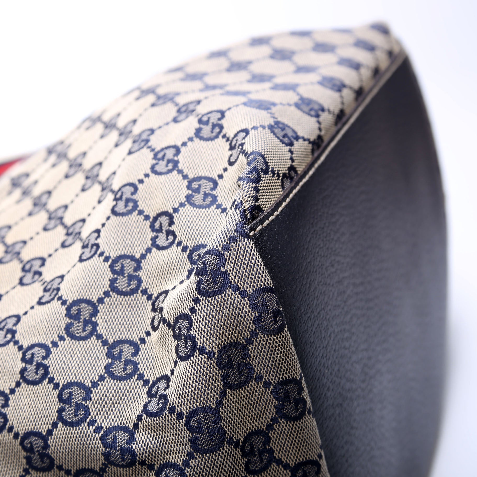 131230 GG Canvas Web Bucket Tote