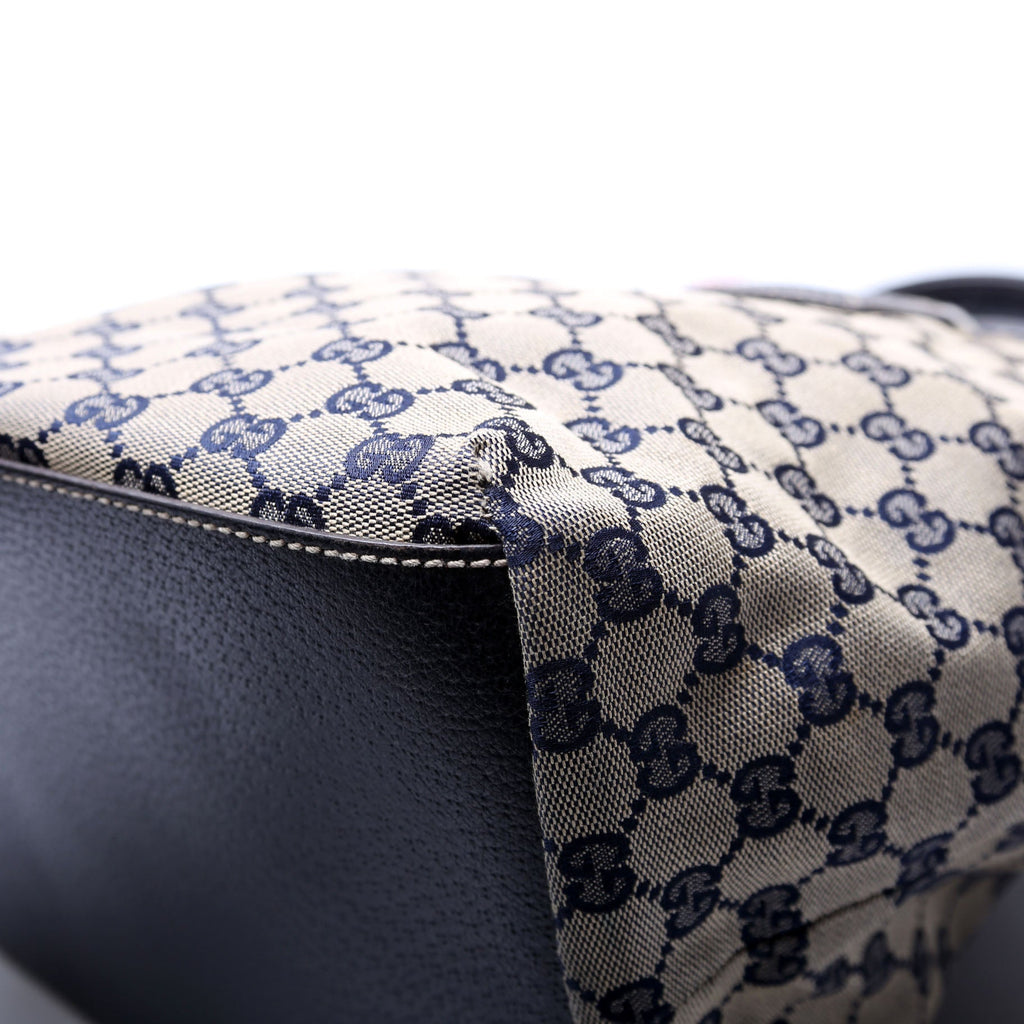 131230 GG Canvas Web Bucket Tote