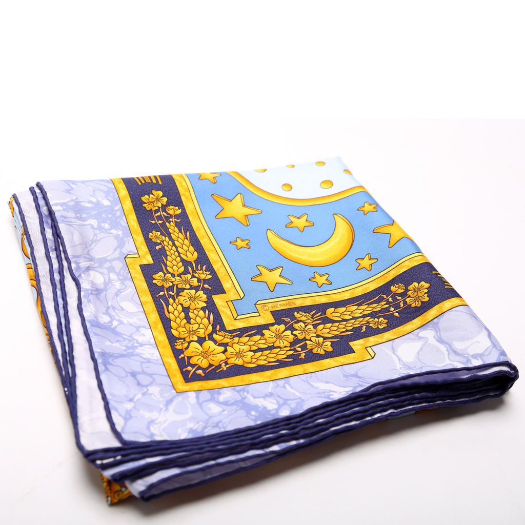 Carpe Diem Silk Scarf Blue/Multicolor