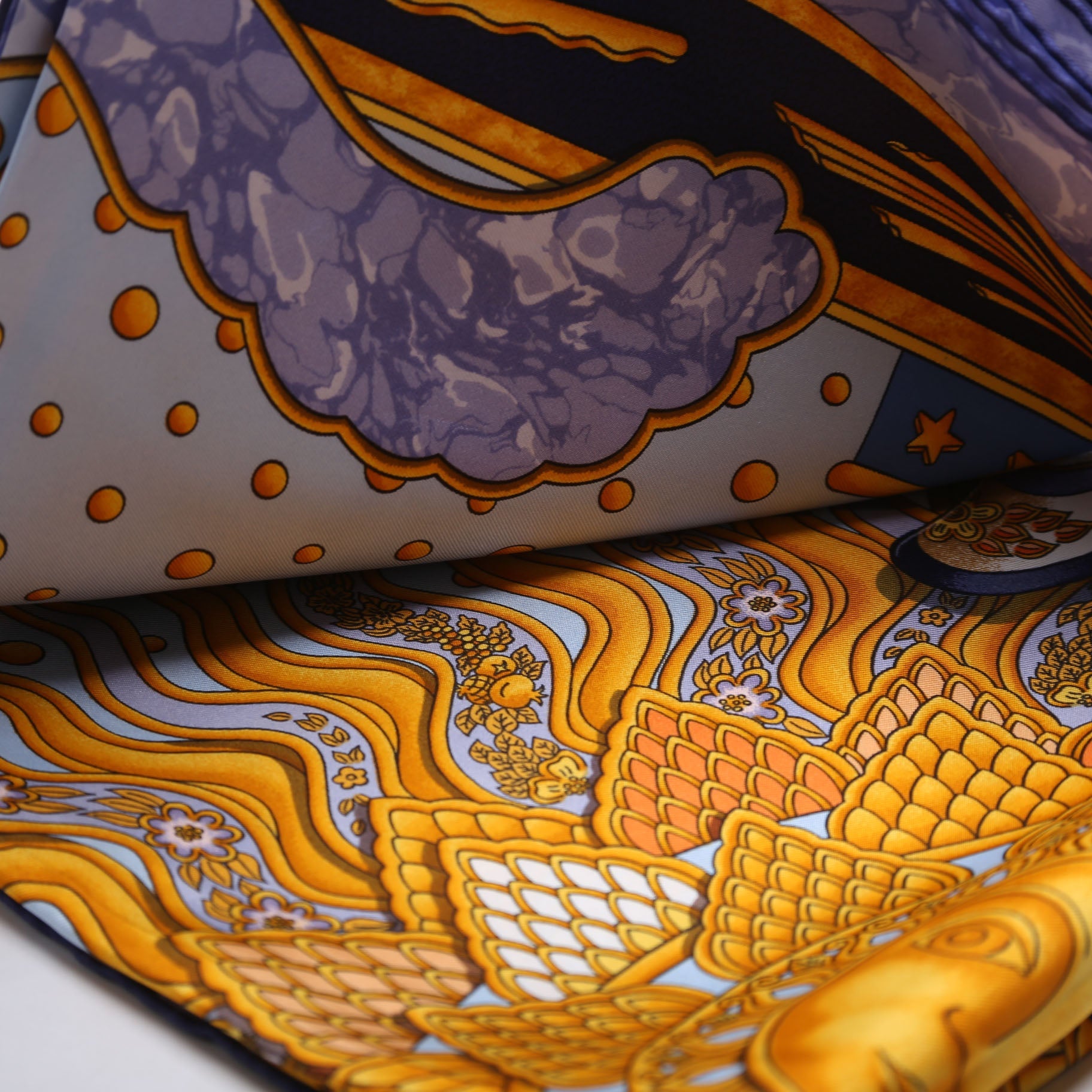 Carpe Diem Silk Scarf Blue/Multicolor