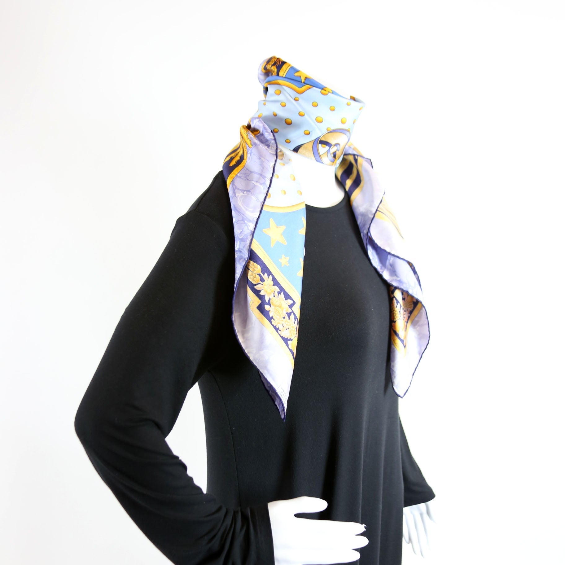 Carpe Diem Silk Scarf Blue/Multicolor