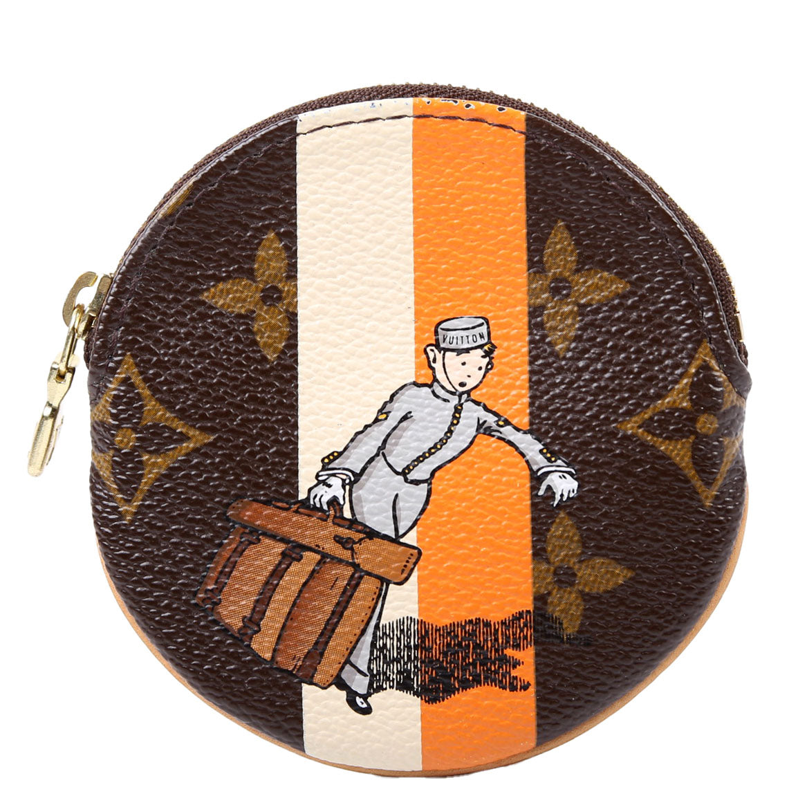 Round Coin Purse Groom Bellhop Monogram