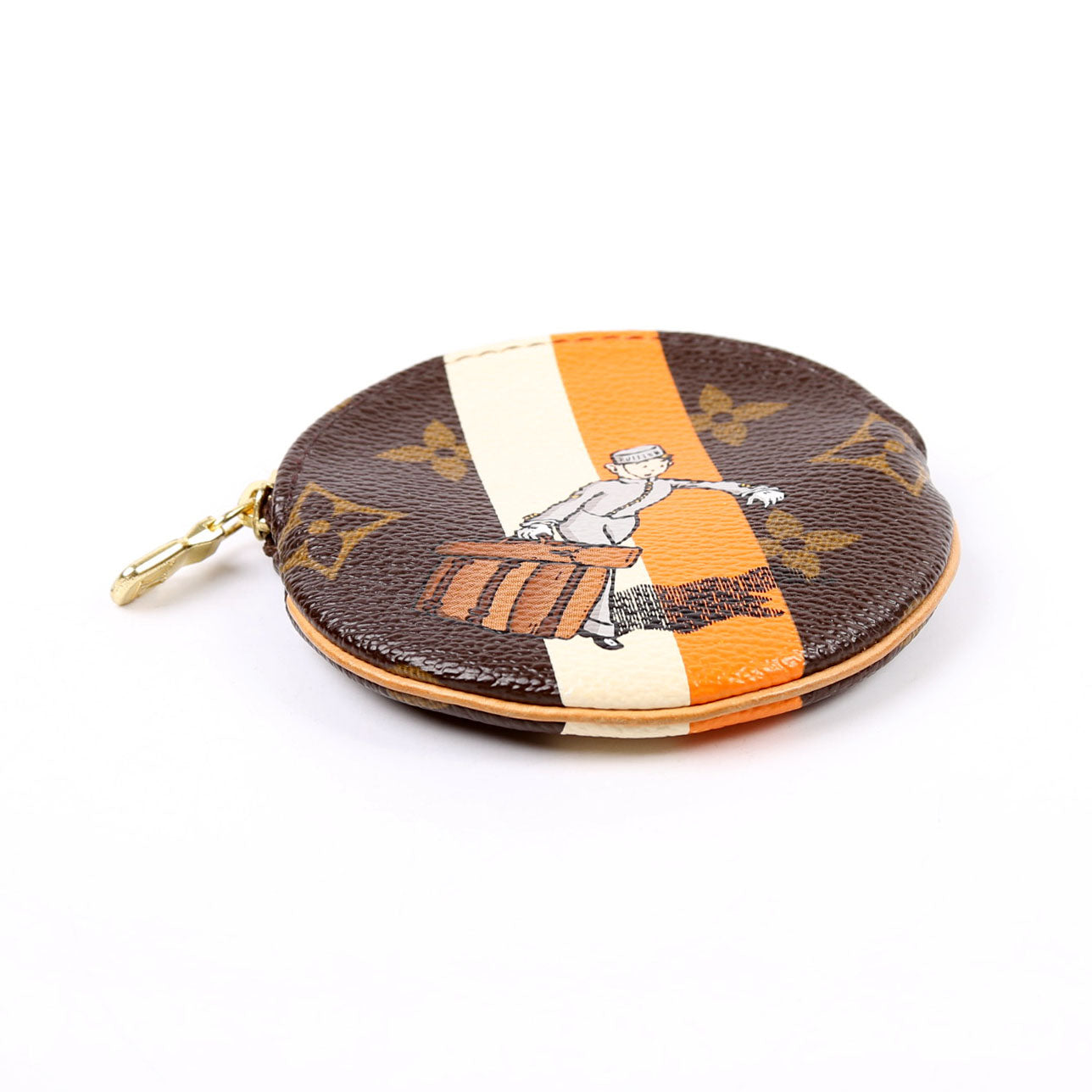Round Coin Purse Groom Bellhop Monogram
