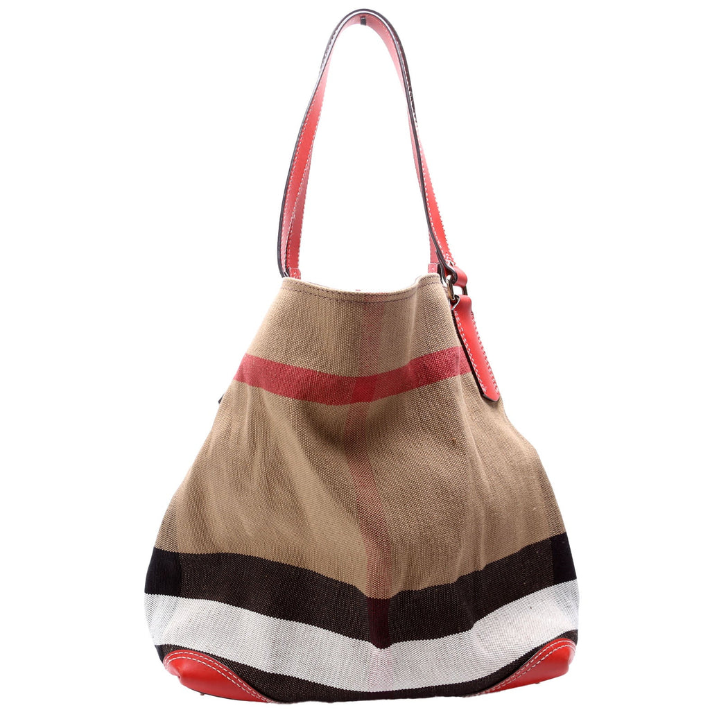 Canvas Mega Check Maidstone Medium Hobo Red