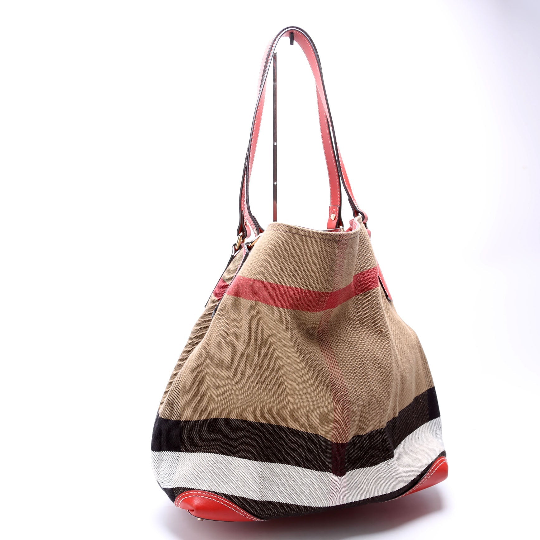 Canvas Mega Check Maidstone Medium Hobo Red