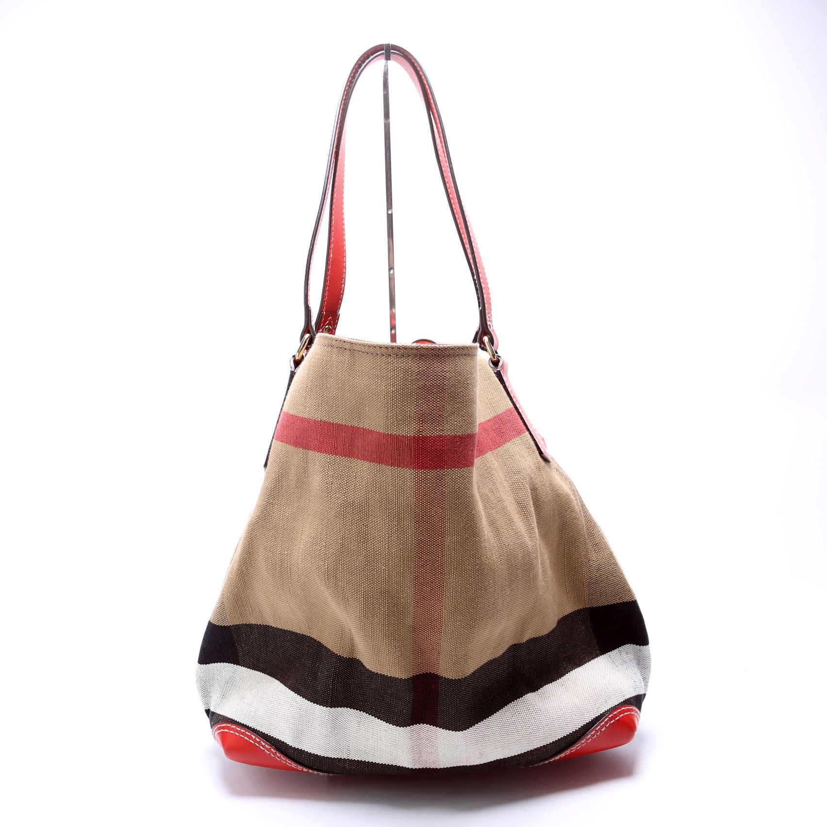 Canvas Mega Check Maidstone Medium Hobo Red