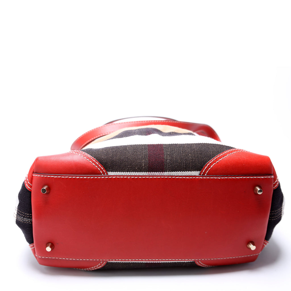Canvas Mega Check Maidstone Medium Hobo Red