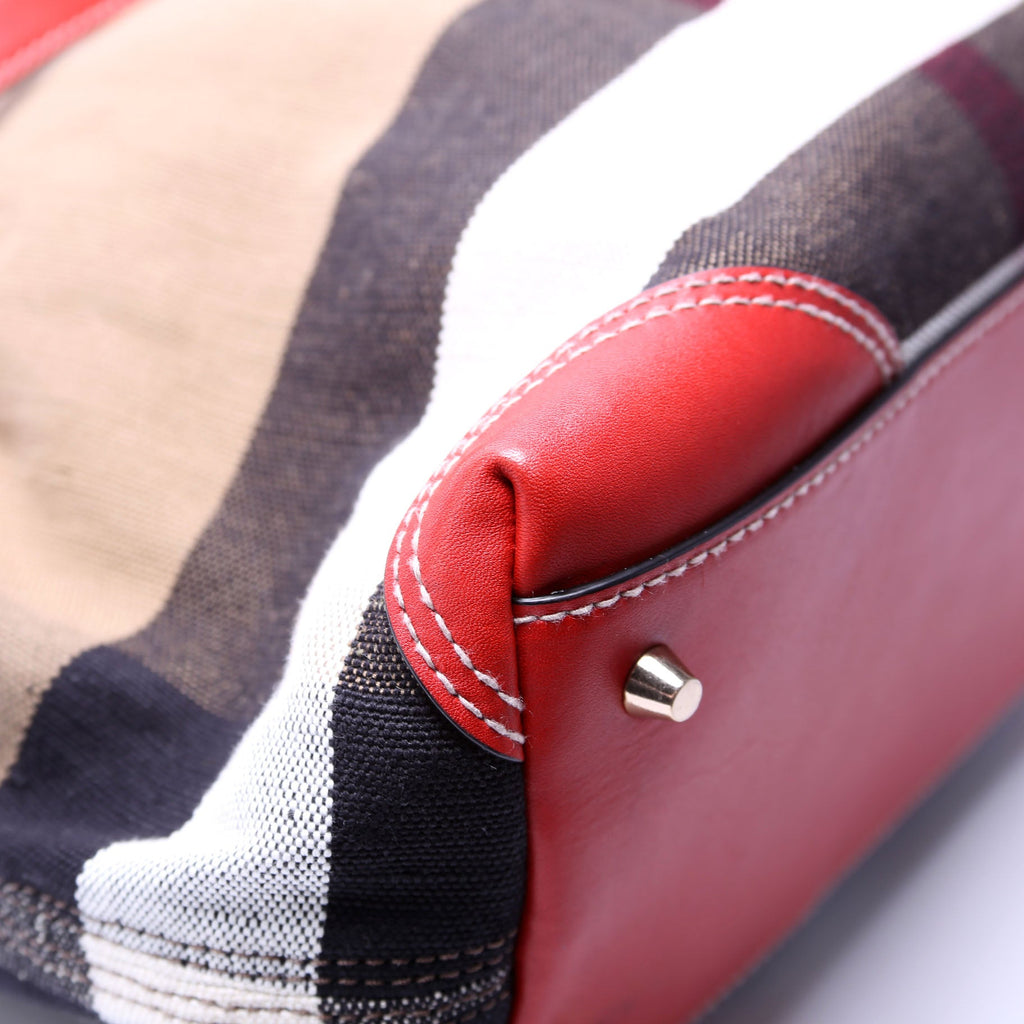 Canvas Mega Check Maidstone Medium Hobo Red