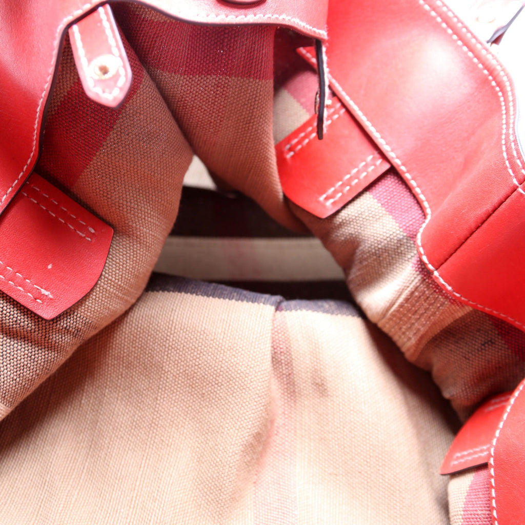 Canvas Mega Check Maidstone Medium Hobo Red