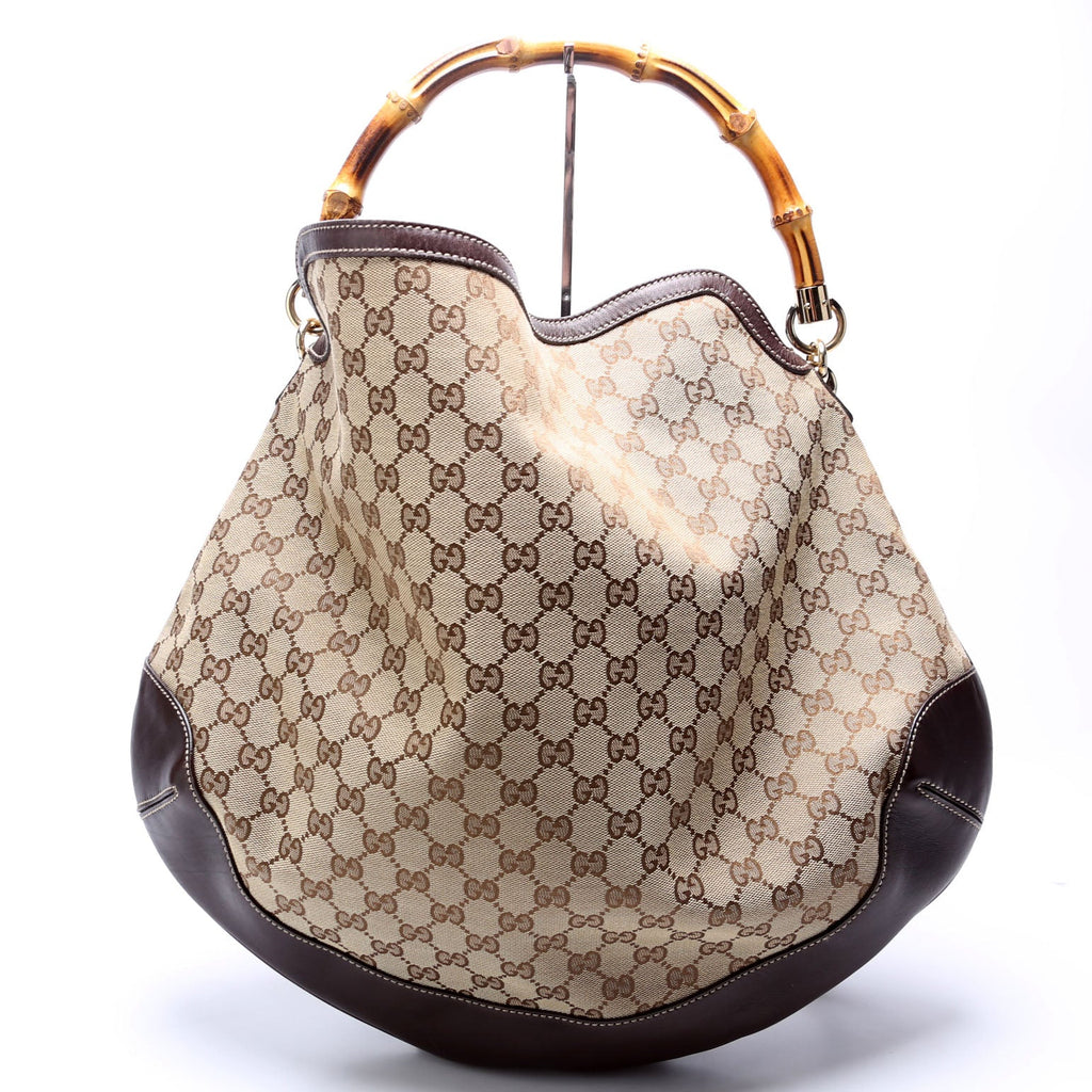 169976 GG Canvas Peggy Bamboo Hobo Brown