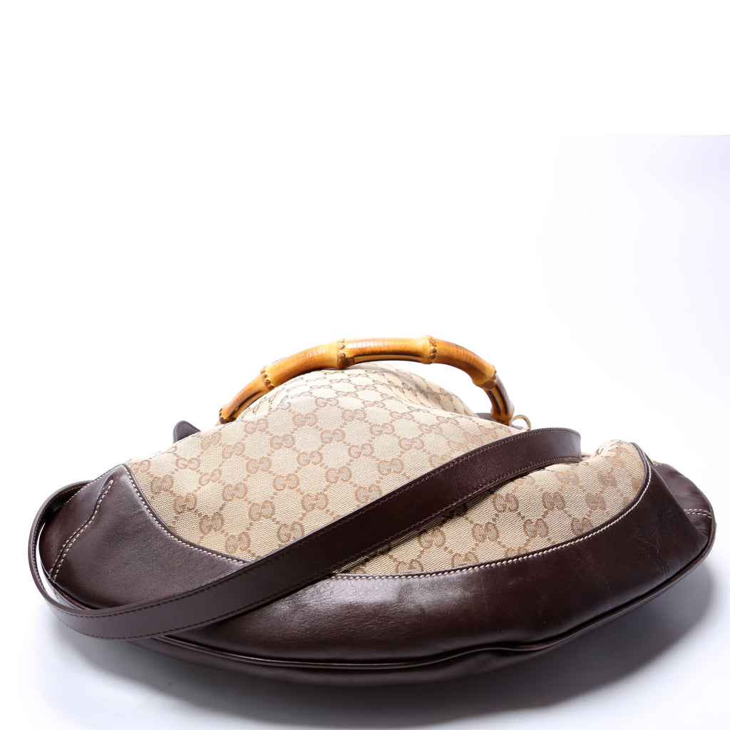 169976 GG Canvas Peggy Bamboo Hobo Brown