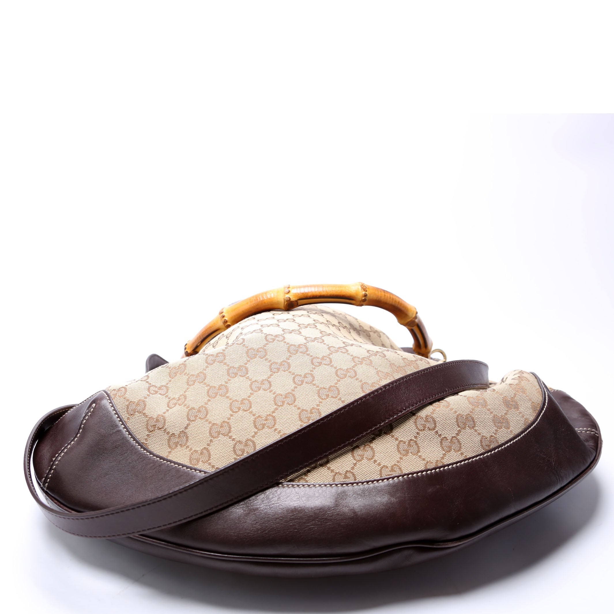 169976 GG Canvas Peggy Bamboo Hobo Brown