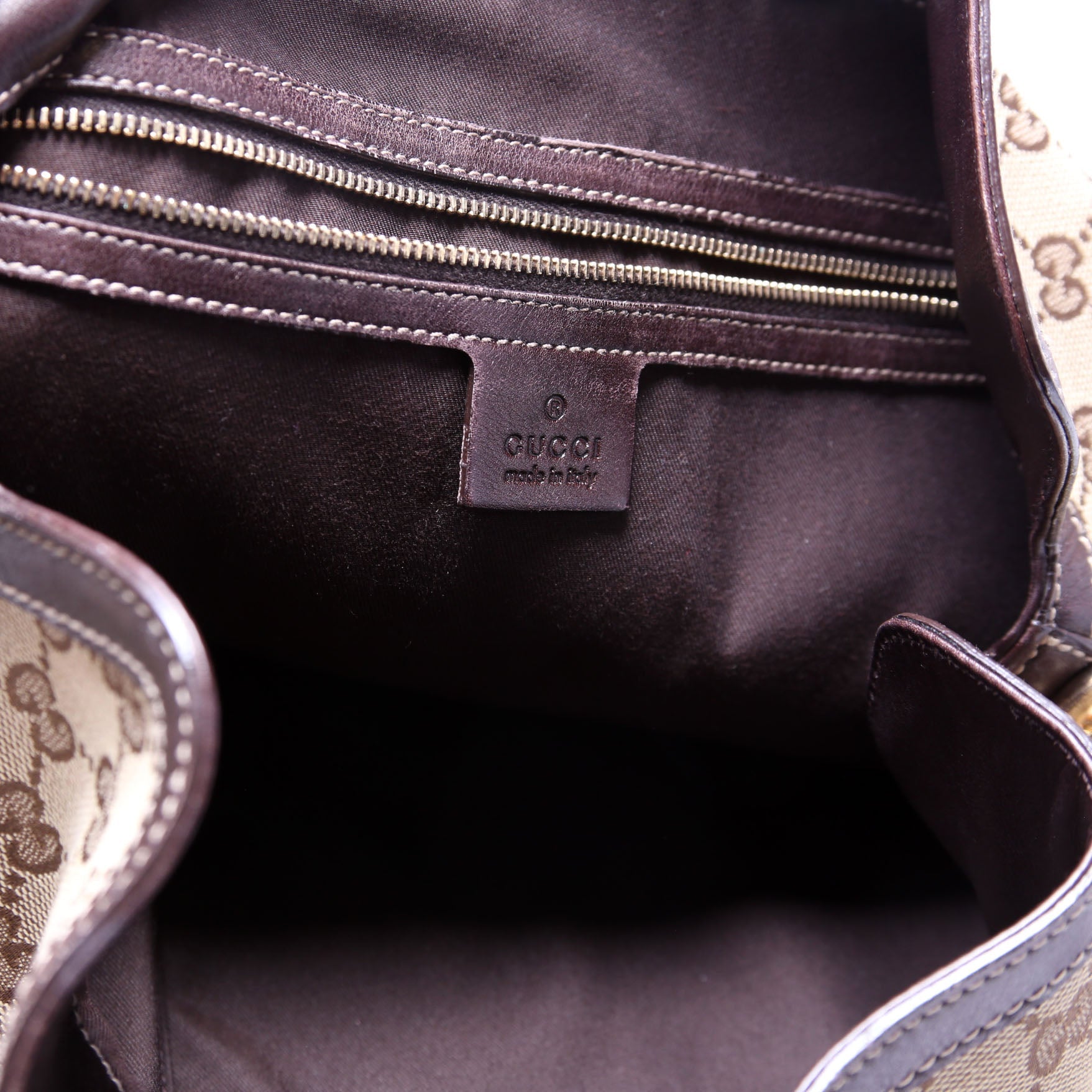 169976 GG Canvas Peggy Bamboo Hobo Brown