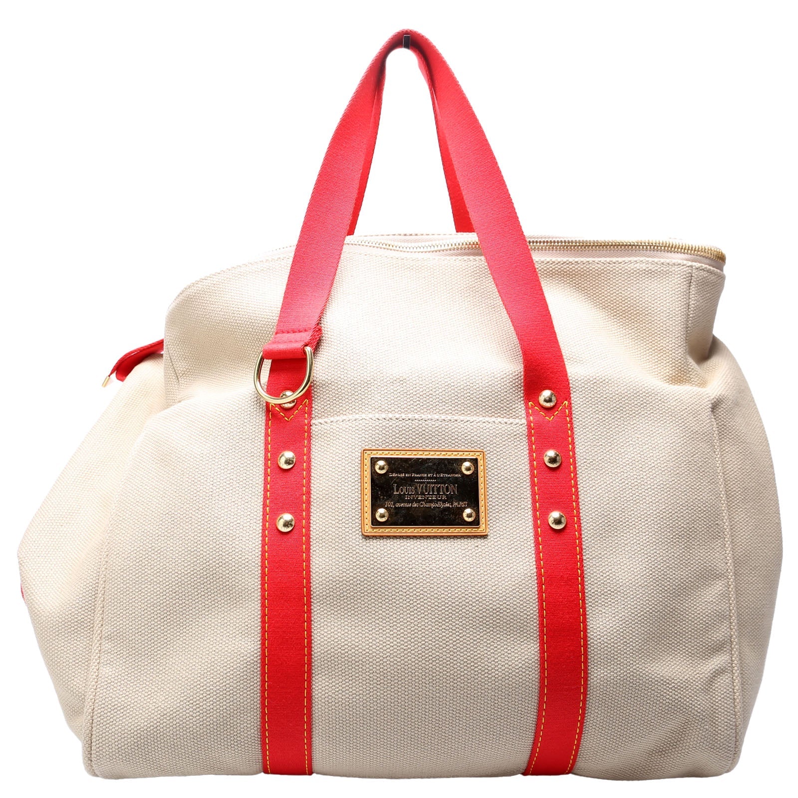 Antigua Sac Weekend Duffel Beige/Red