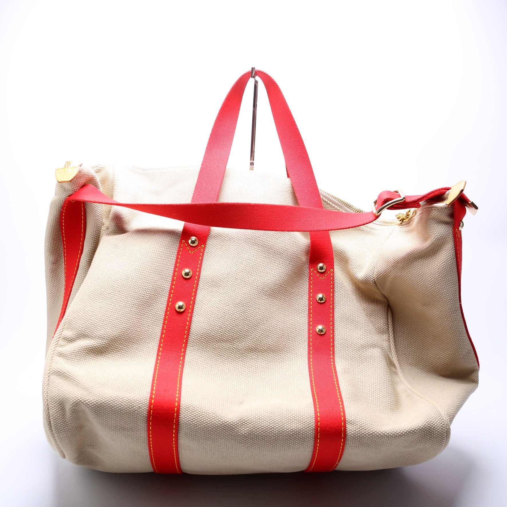 Antigua Sac Weekend Duffel Beige/Red