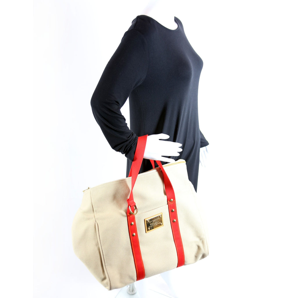 Antigua Sac Weekend Duffel Beige/Red