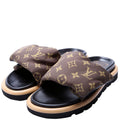 Pool Pillow Comfort Mules Size 38 Brown