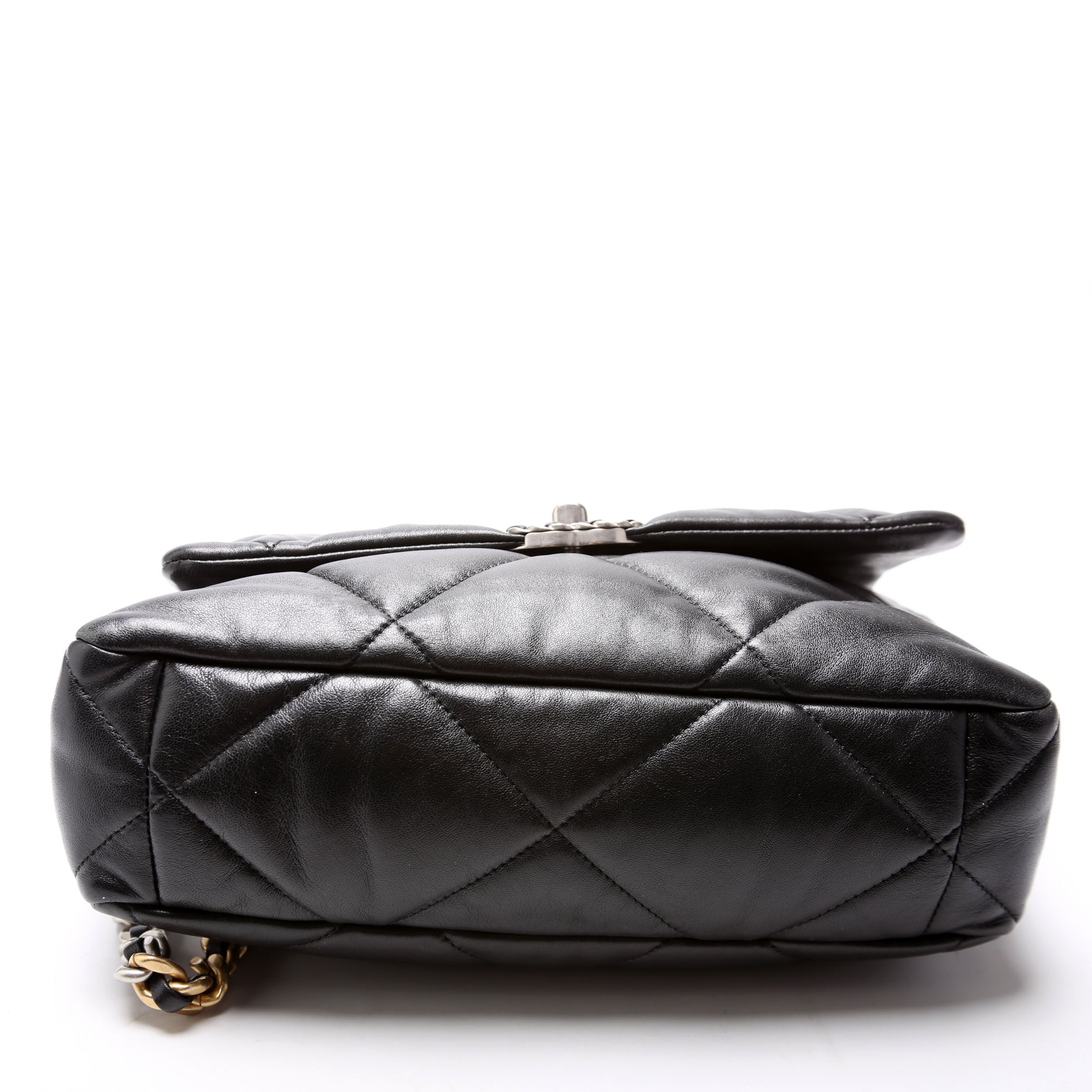 Quilted Goatskin 19 Large Flap RFID Black