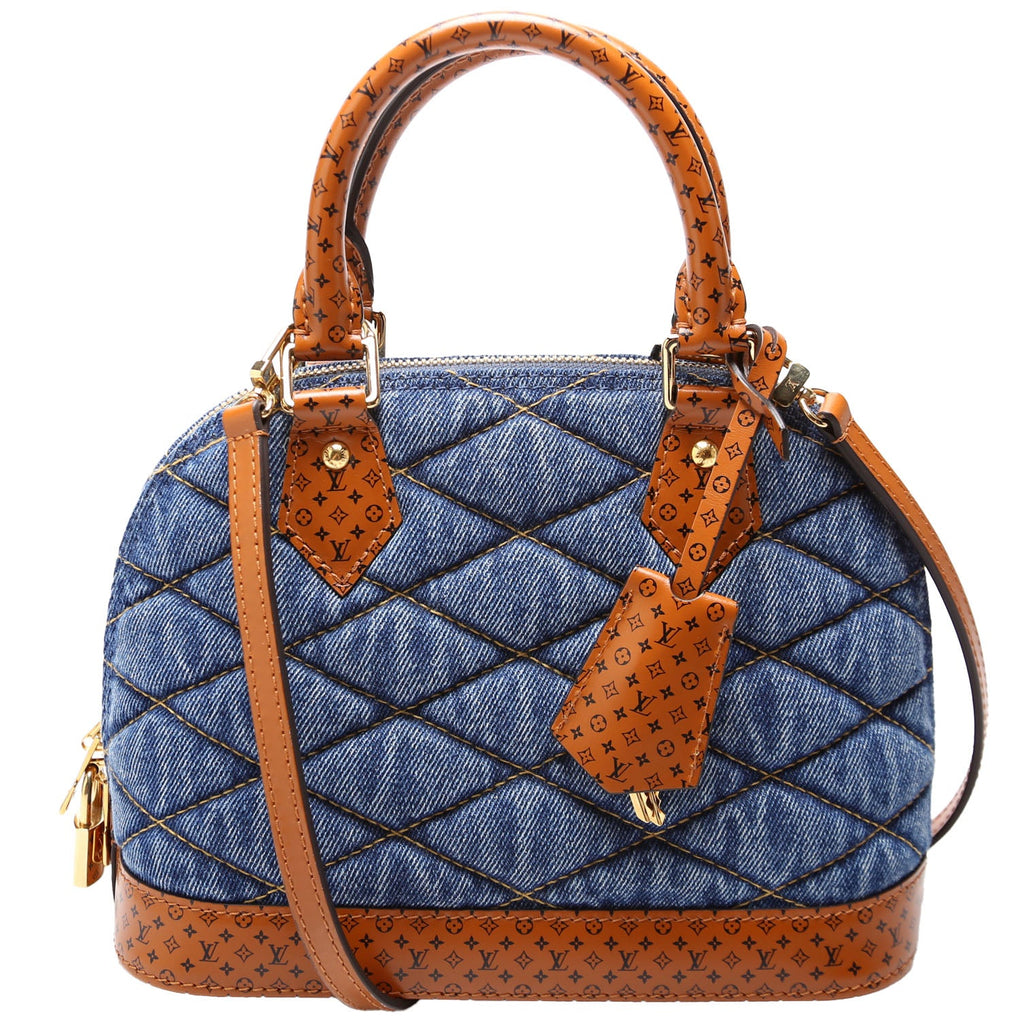 Alma BB Malletage Monogram Denim Blue/Brown