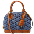 Alma BB Malletage Monogram Denim Blue/Brown