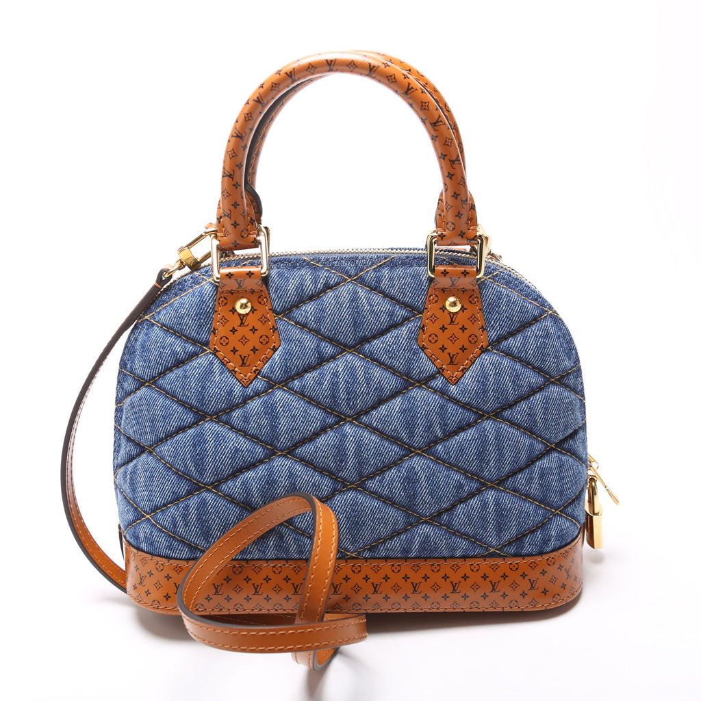 Alma BB Malletage Monogram Denim Blue/Brown