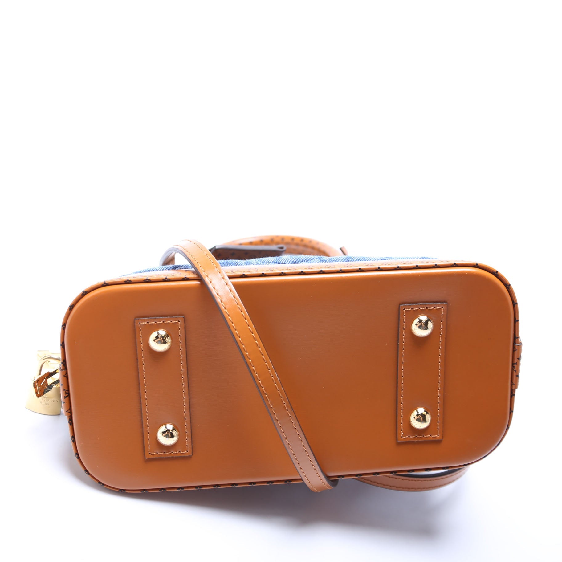 Alma BB Malletage Monogram Denim Blue/Brown