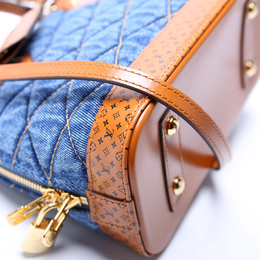 Alma BB Malletage Monogram Denim Blue/Brown