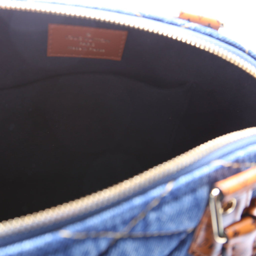 Alma BB Malletage Monogram Denim Blue/Brown