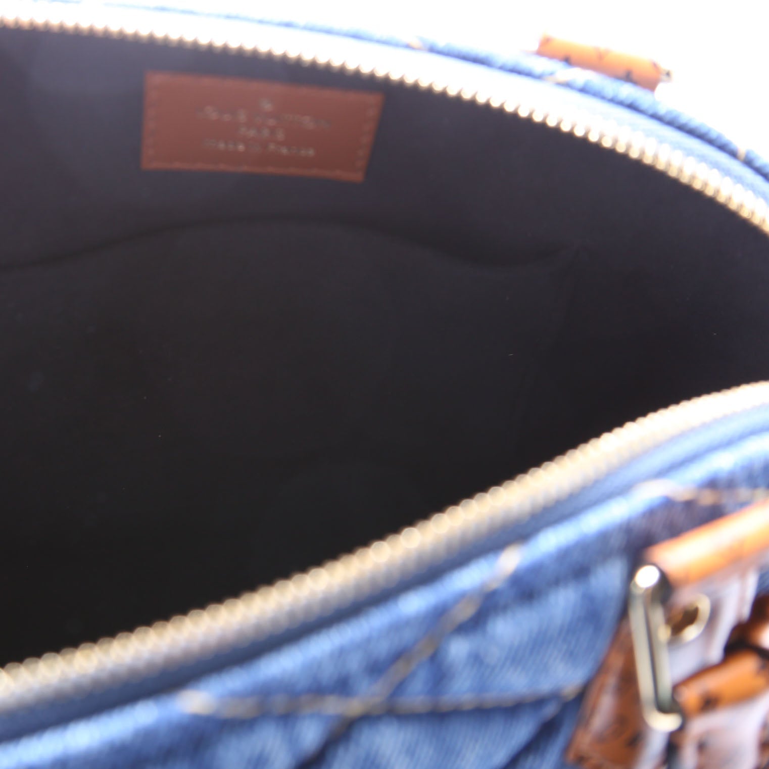 Alma BB Malletage Monogram Denim Blue/Brown
